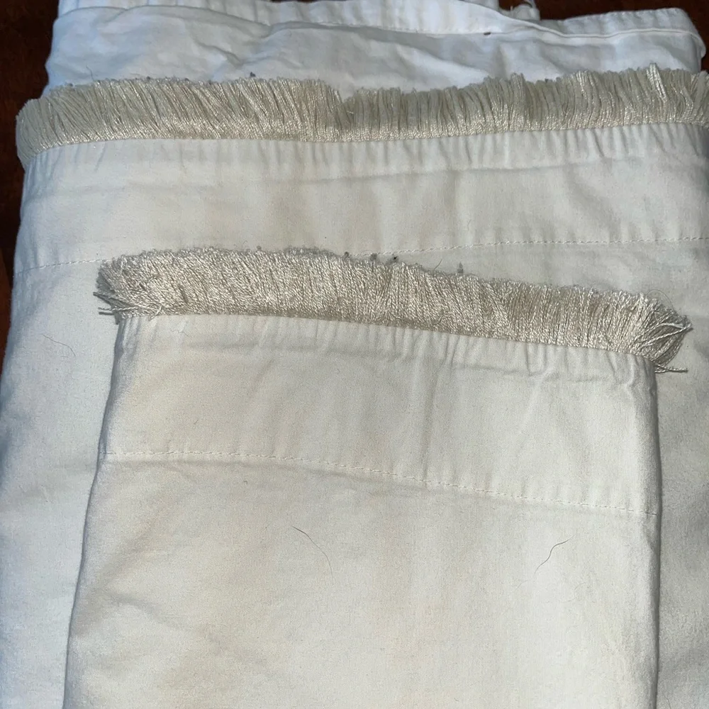 Dorm Ready!  White Fringe pillow case, top and fitted sheet, Opal House